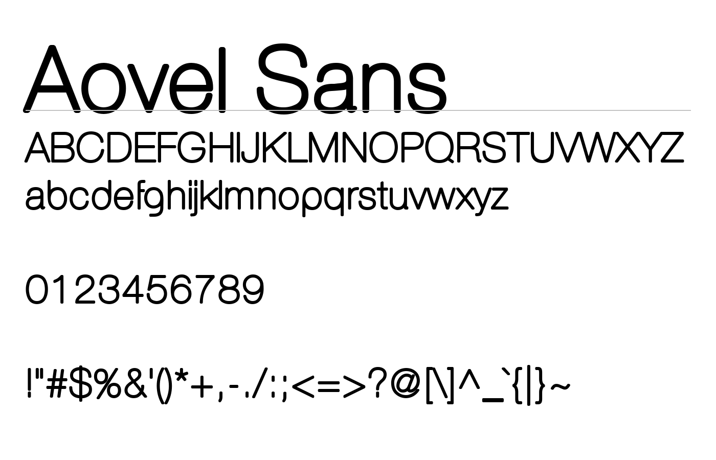 Aovel Sans Font preview