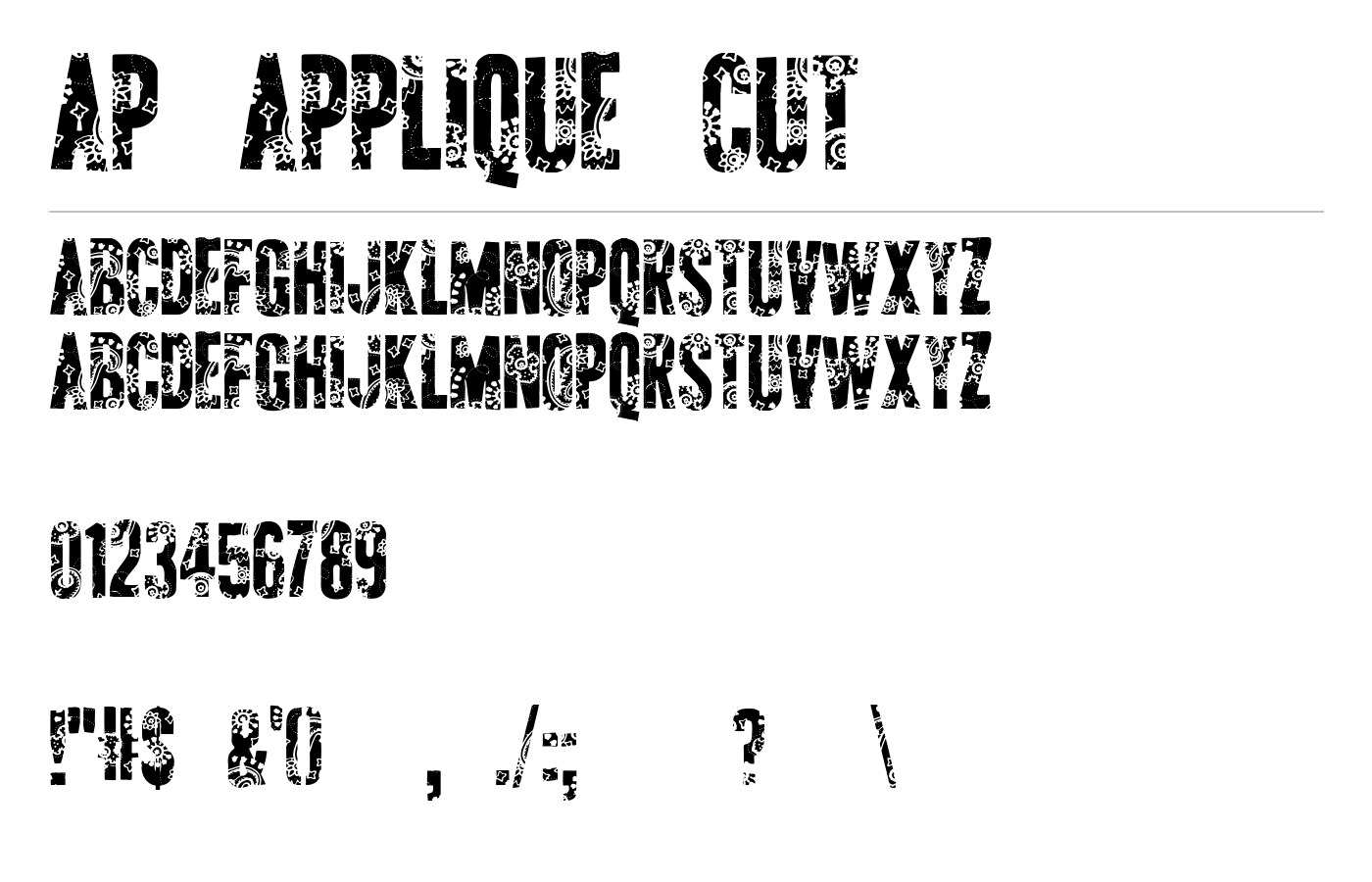AP Applique Cut Font preview