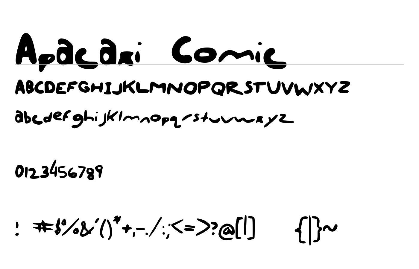 Apacaxi_Comic_ Font preview