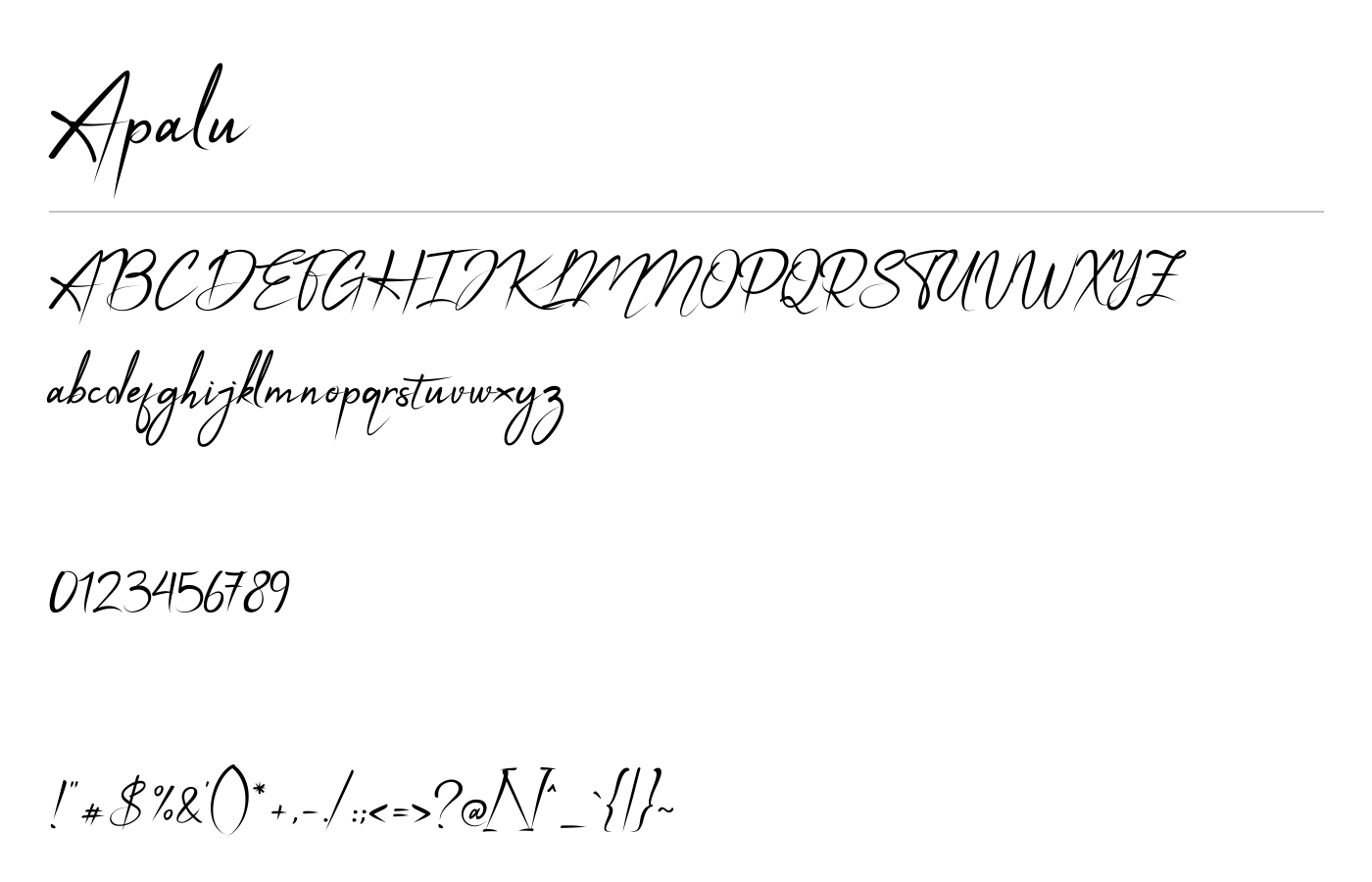 Apalu Font preview