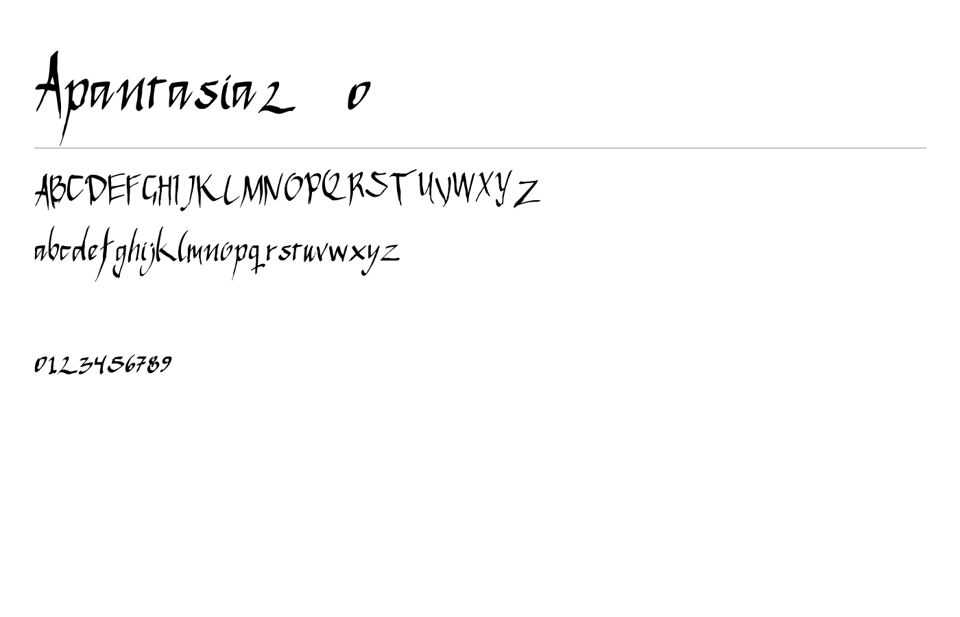 Apantasia2.0 Font preview