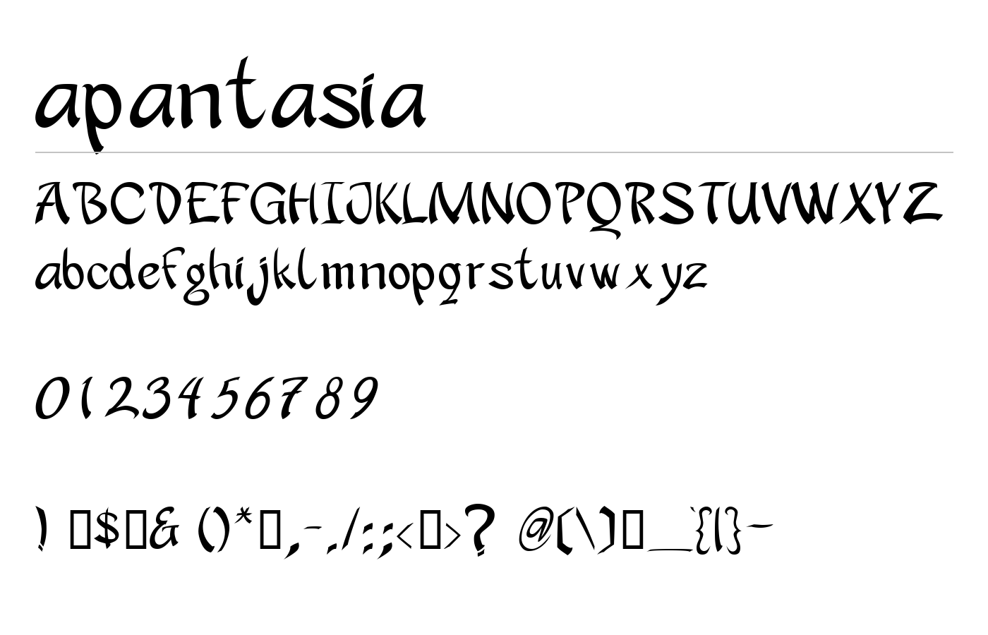 apantasia Font preview