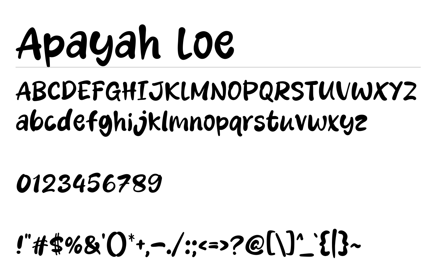 Apayah Loe Font preview