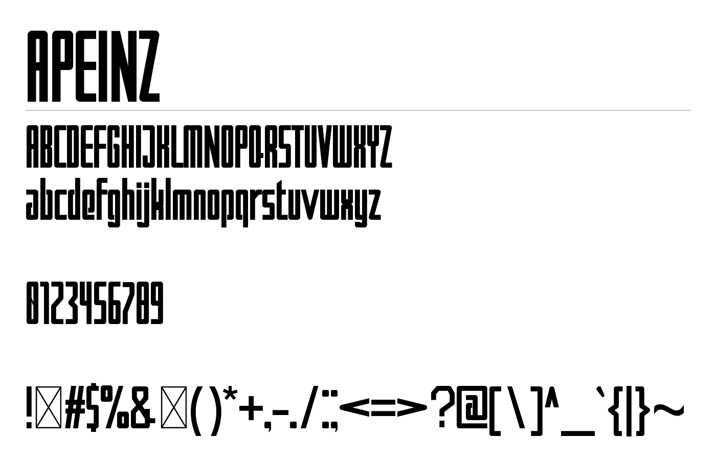 APEINZ Font preview