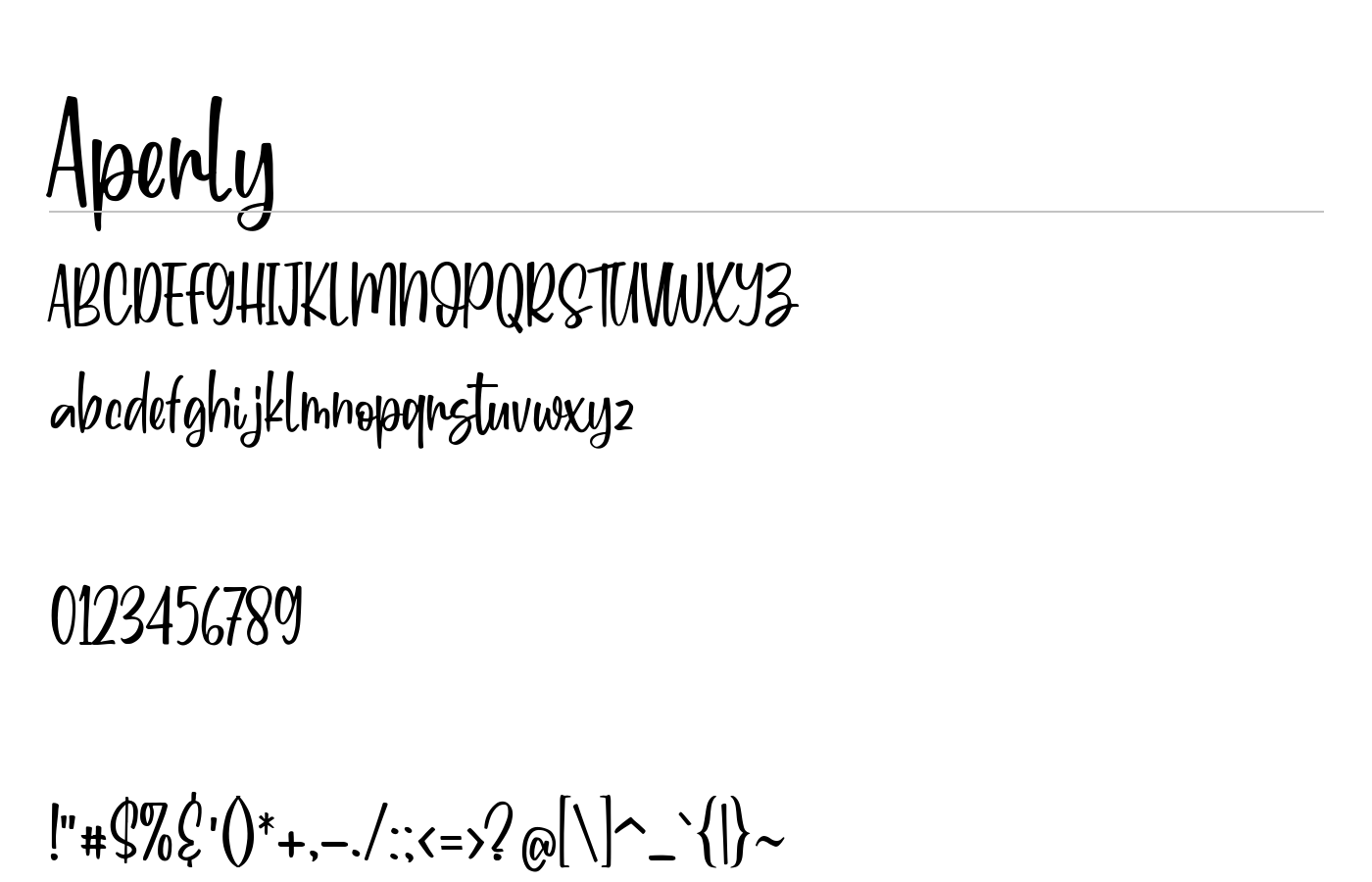 Aperly Font preview