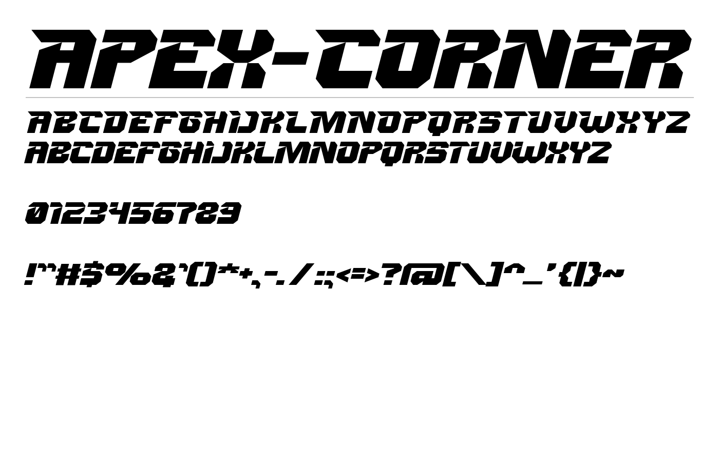 Apex-Corner Font preview