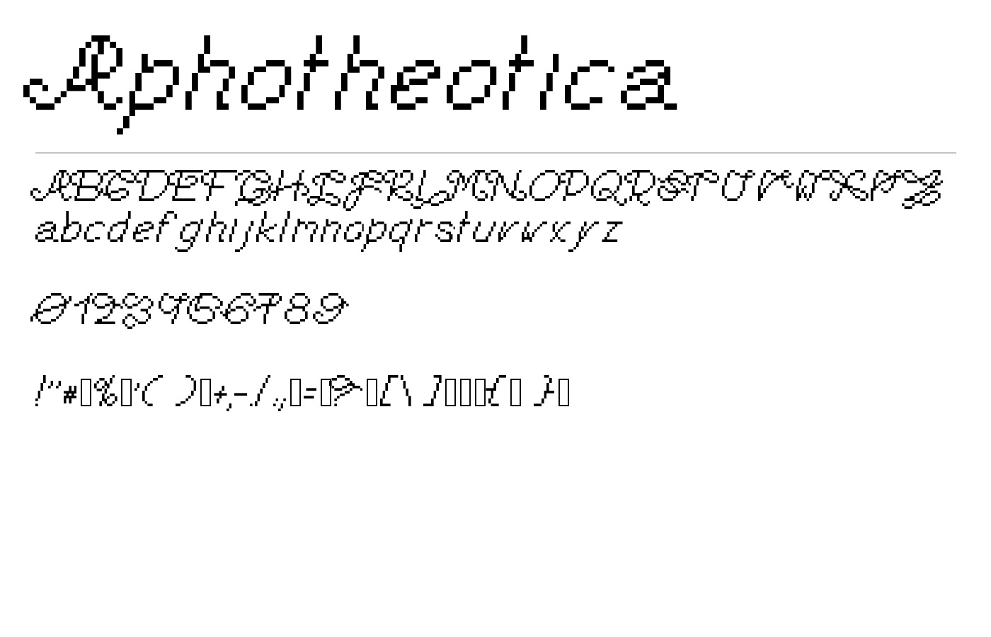 Aphotheotica Font preview