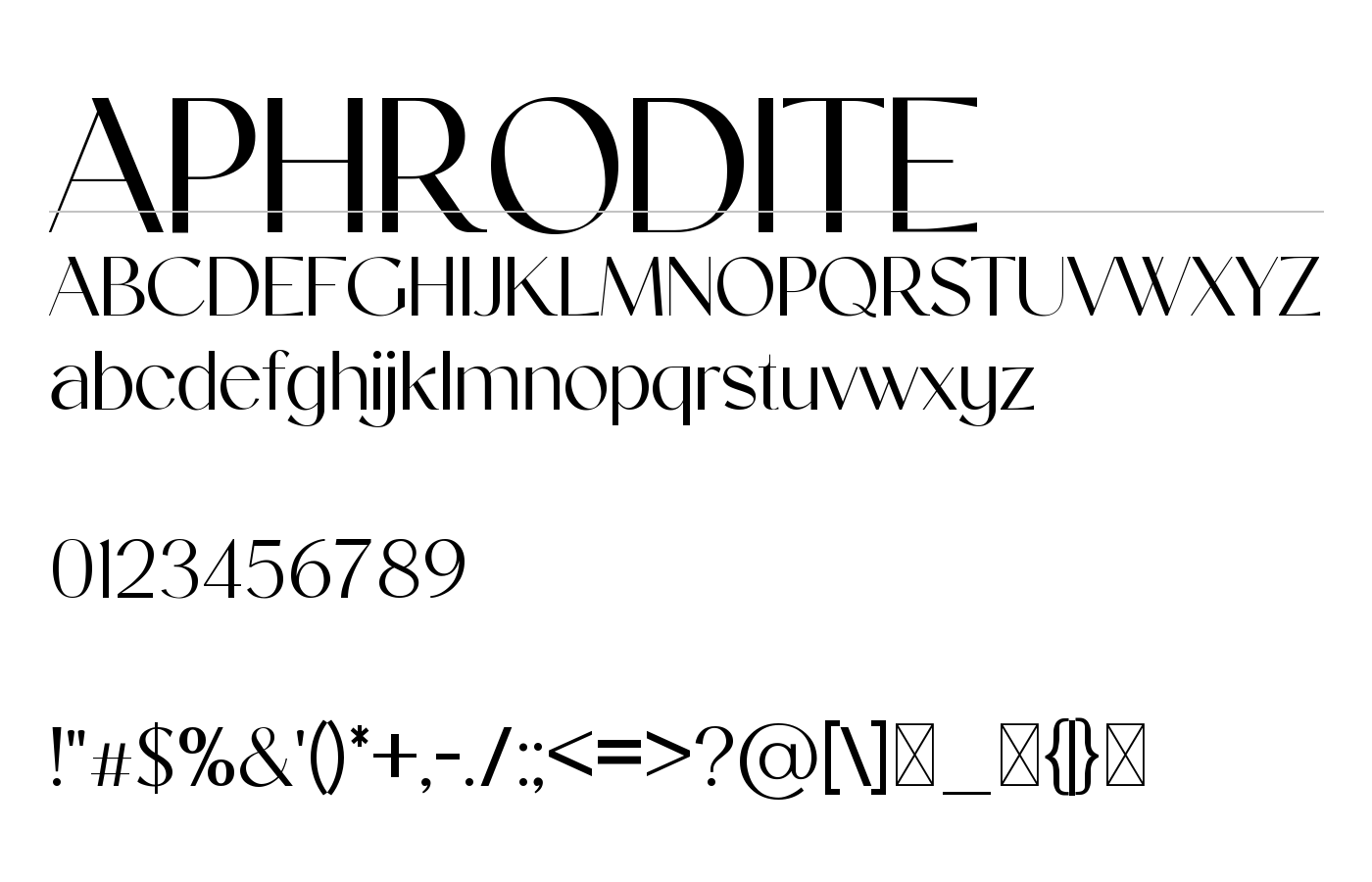 APHRODITE Font preview