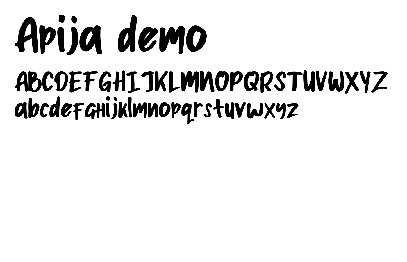 Apija demo Font preview