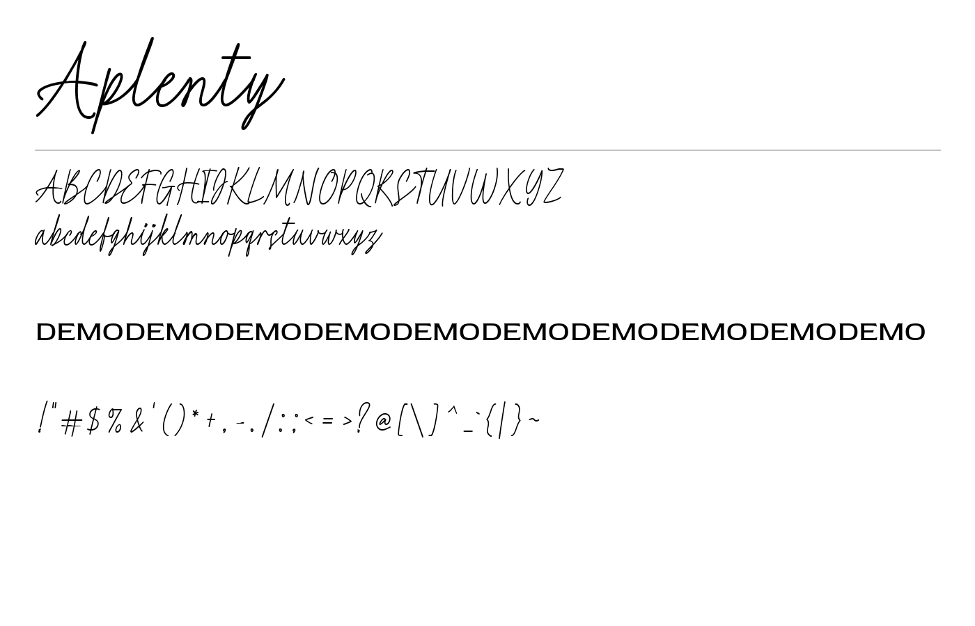 Aplenty Font preview
