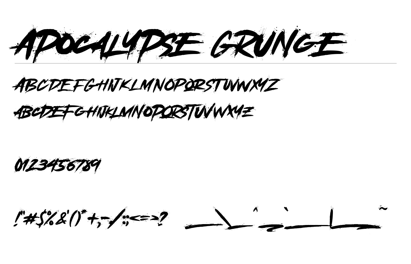 Apocalypse Grunge Font preview