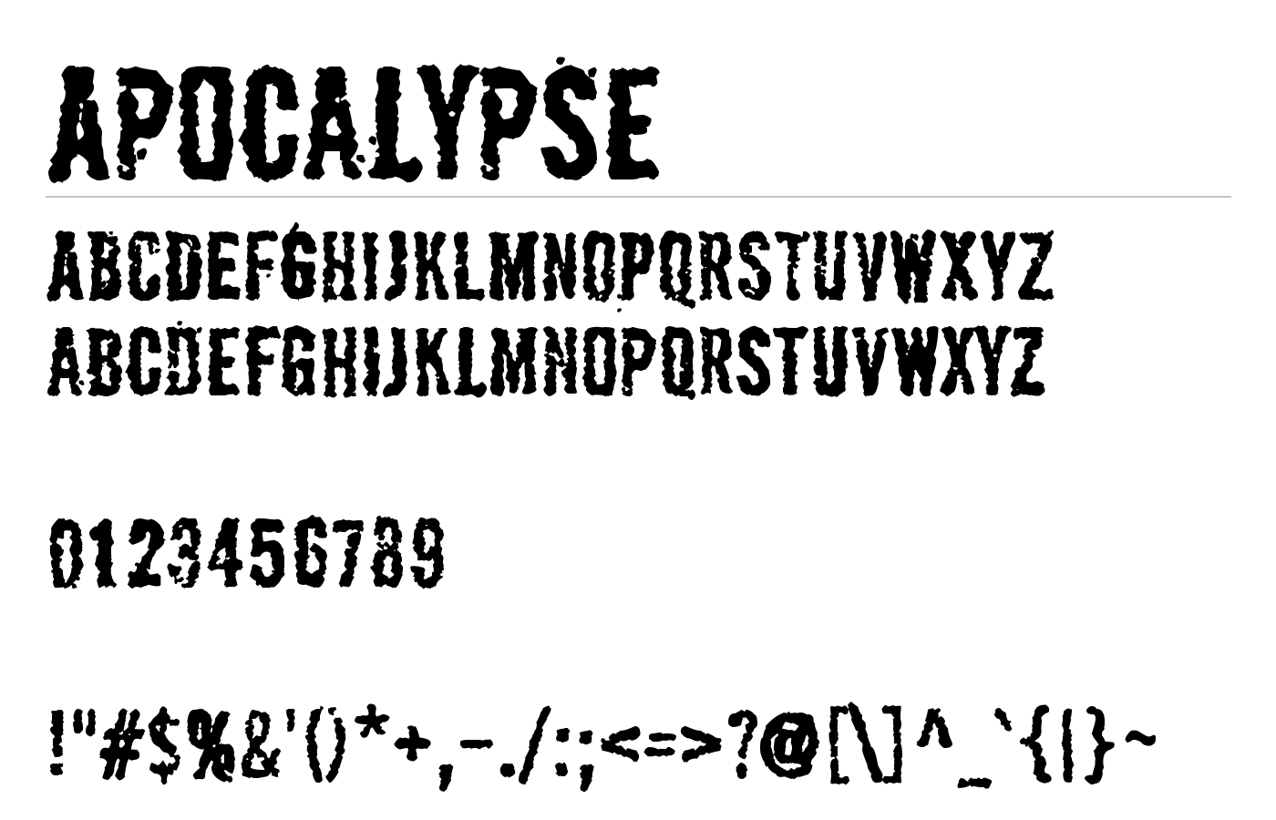 Apocalypse Font preview