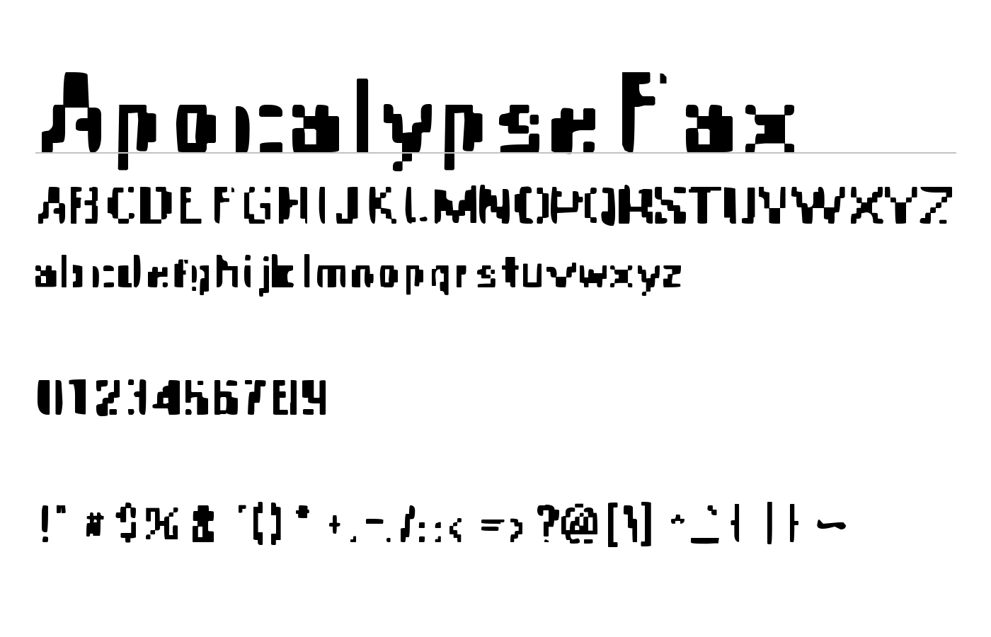 ApocalypseFax Font preview
