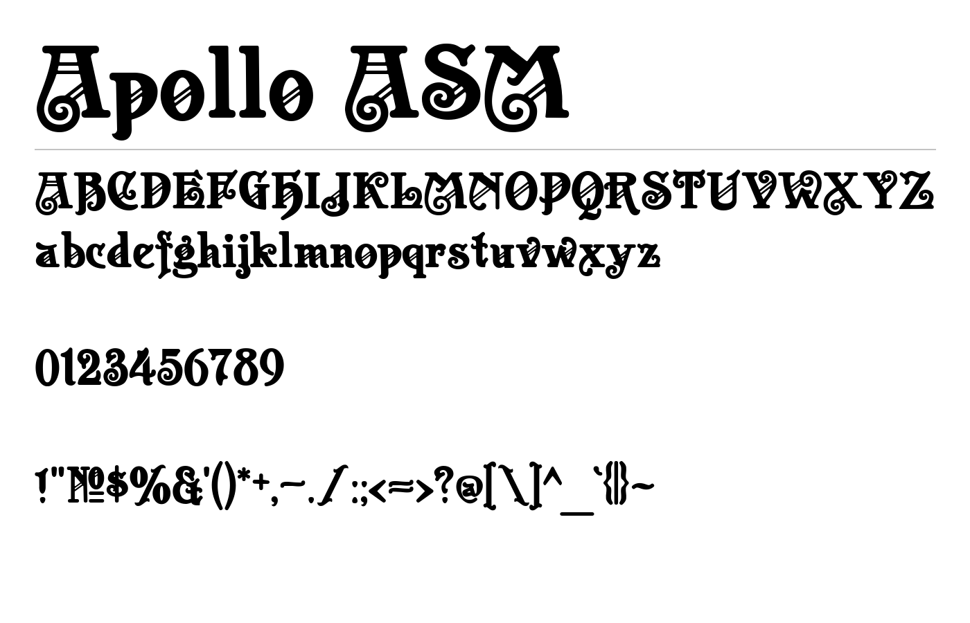 Apollo ASM Font preview