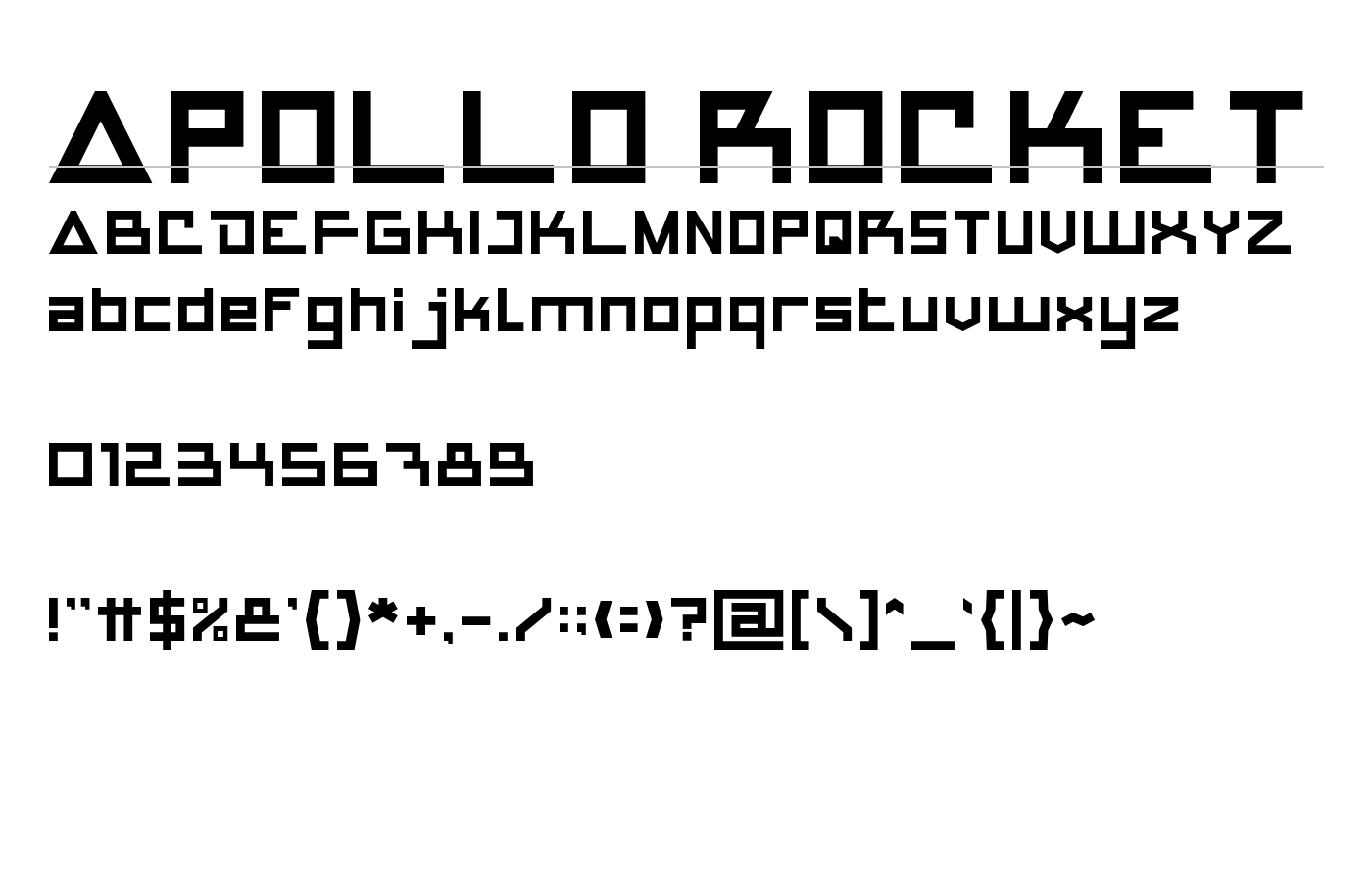 APOLLO ROCKET Font preview