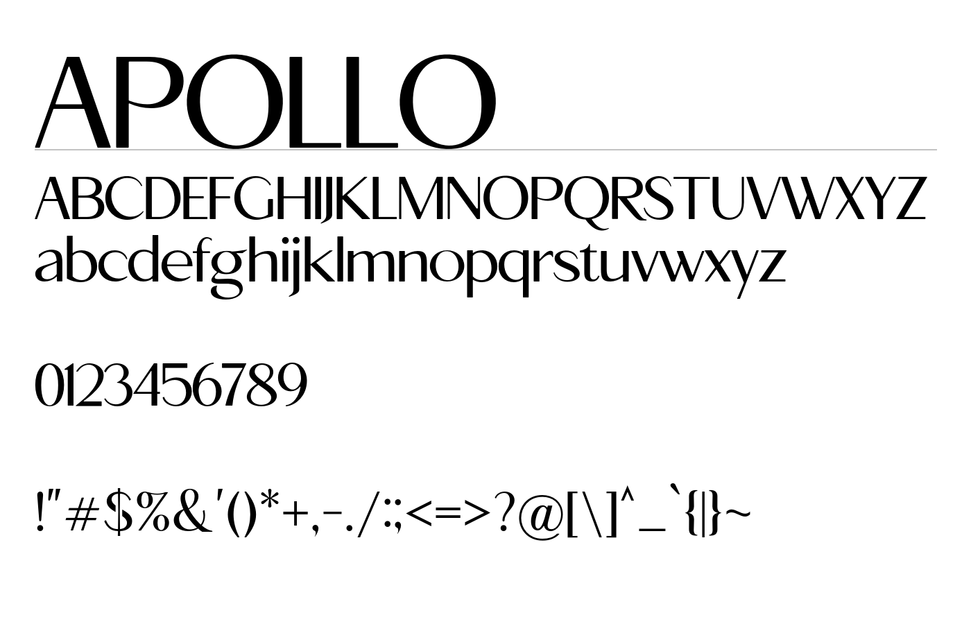 APOLLO Font preview