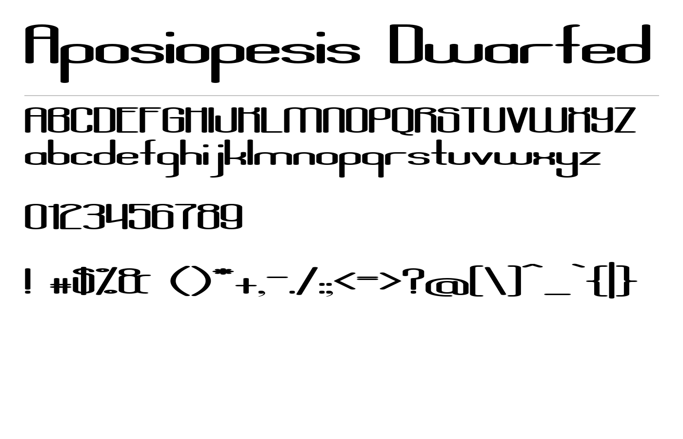 Aposiopesis Dwarfed Font preview