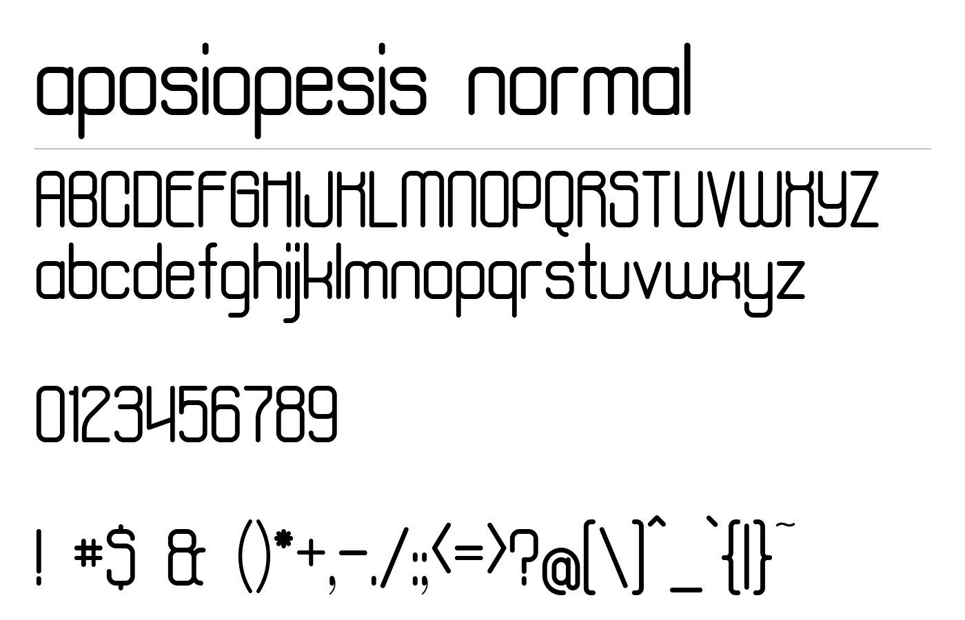 aposiopesis normal Font preview