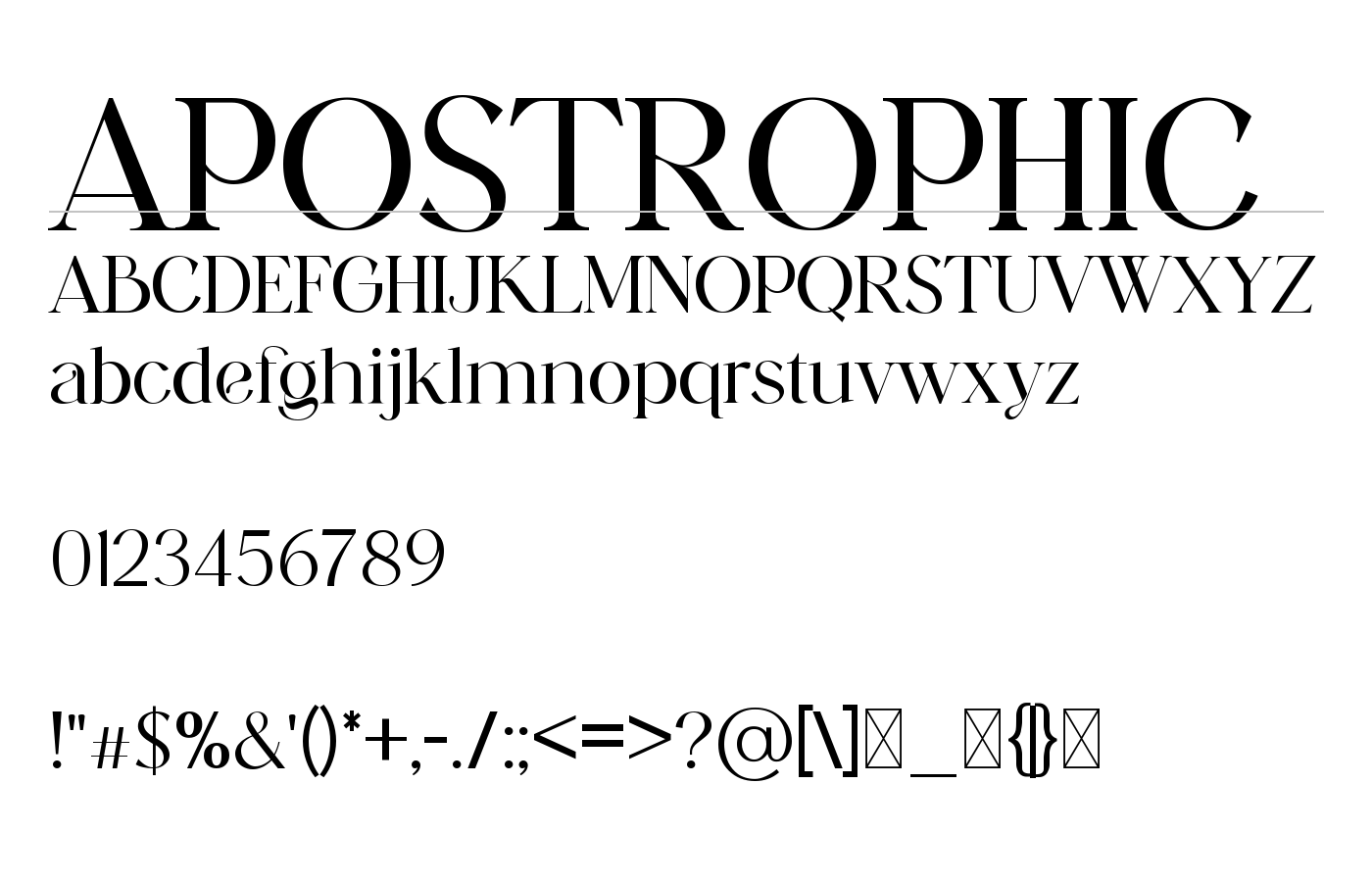 APOSTROPHIC Font preview
