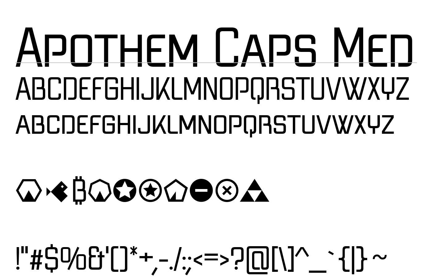 Apothem Caps Font preview