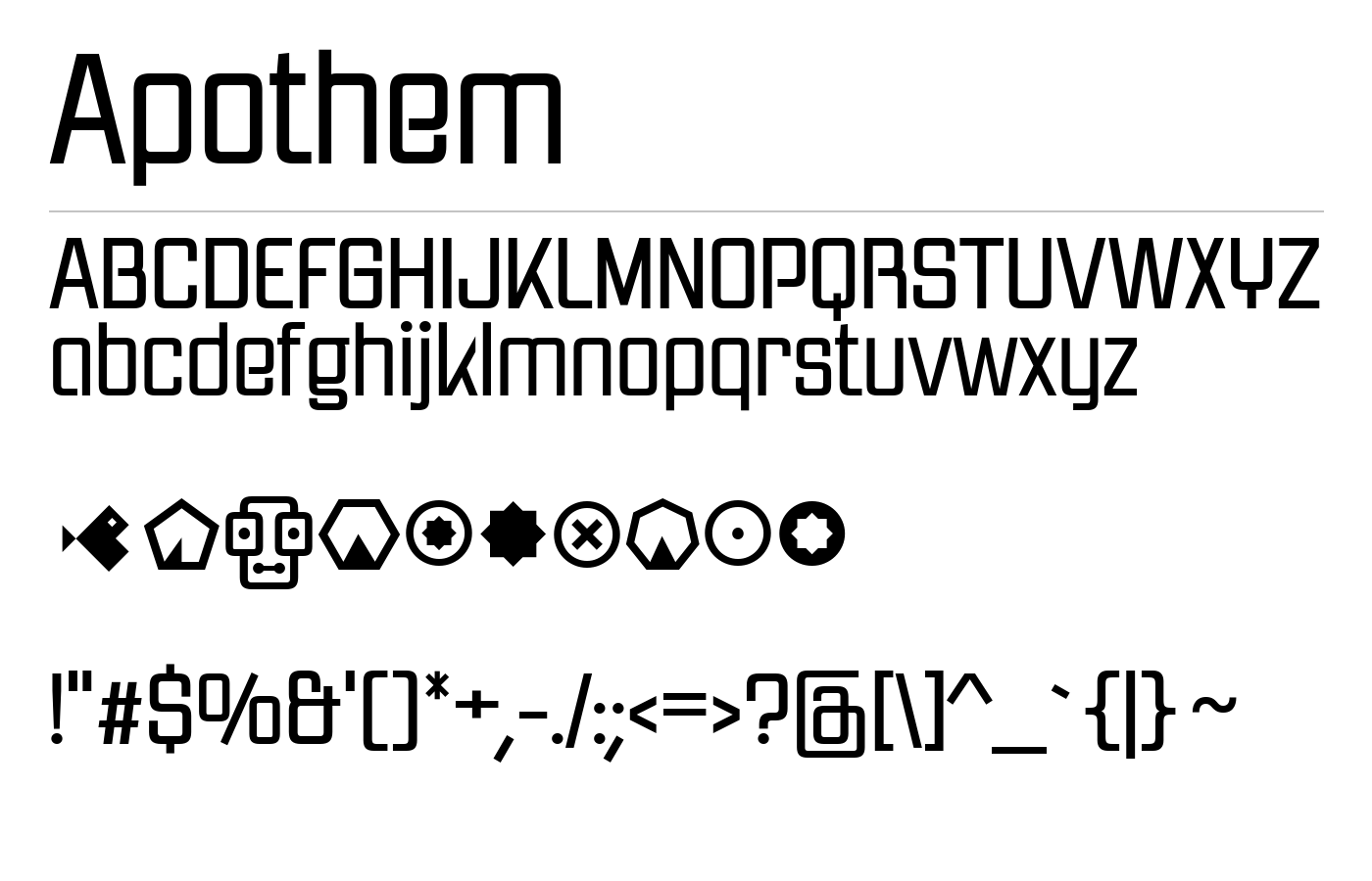 Apothem Font preview