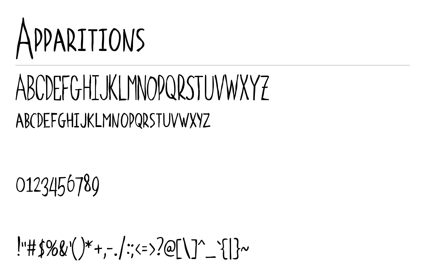 Apparitions Font preview