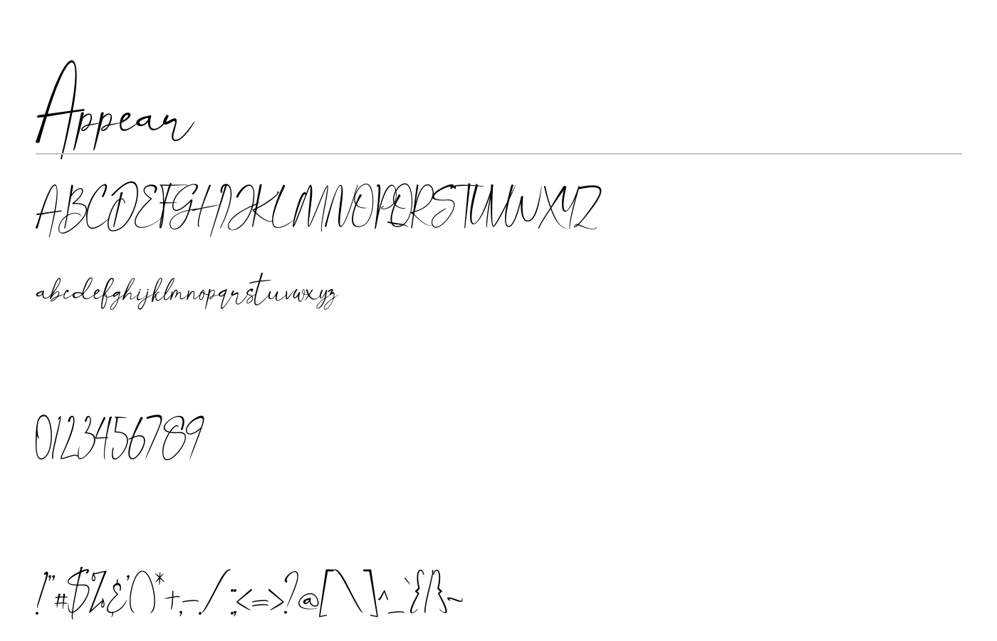 Appear Font preview