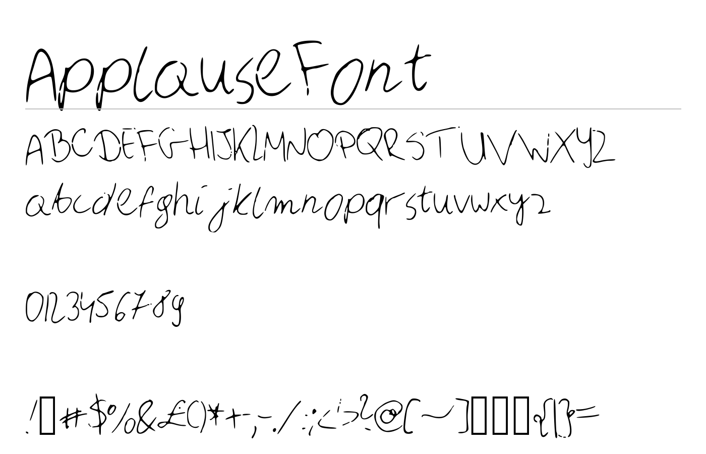 ApplauseFont preview
