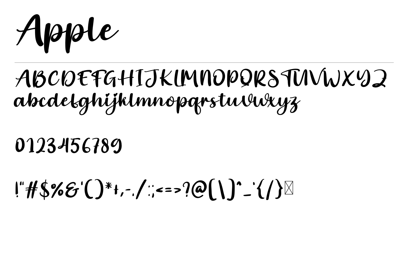 Apple Font preview