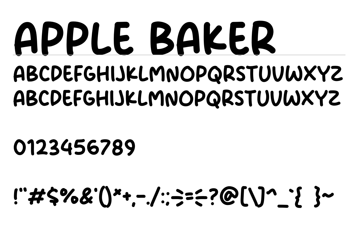 Apple Baker Font preview