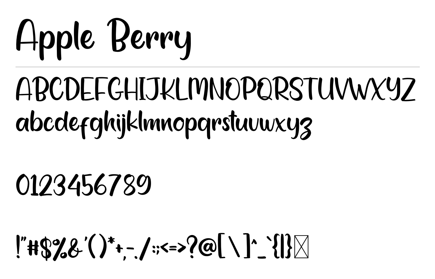 Apple Berry Font preview