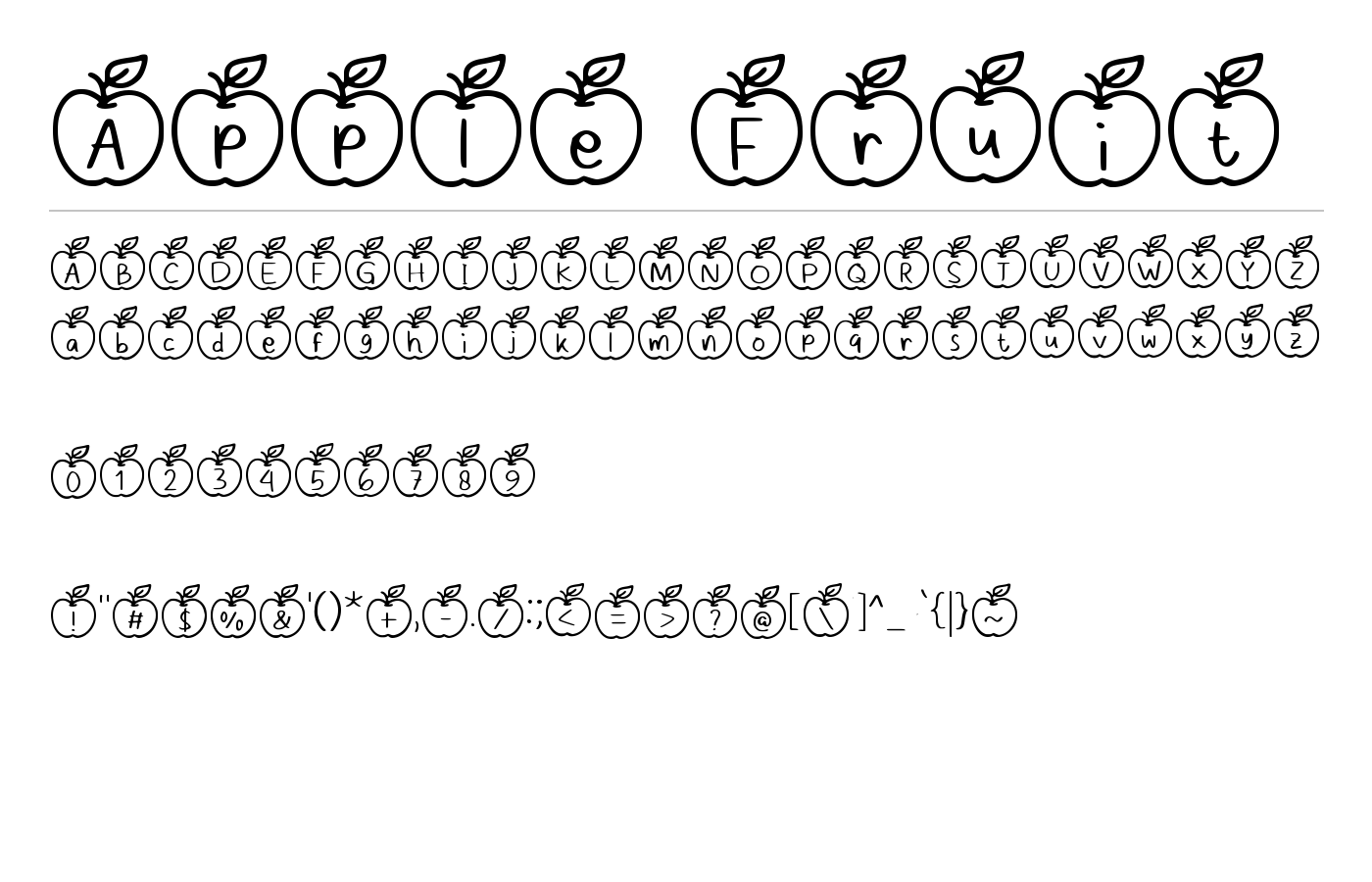 Apple Fruit Font preview