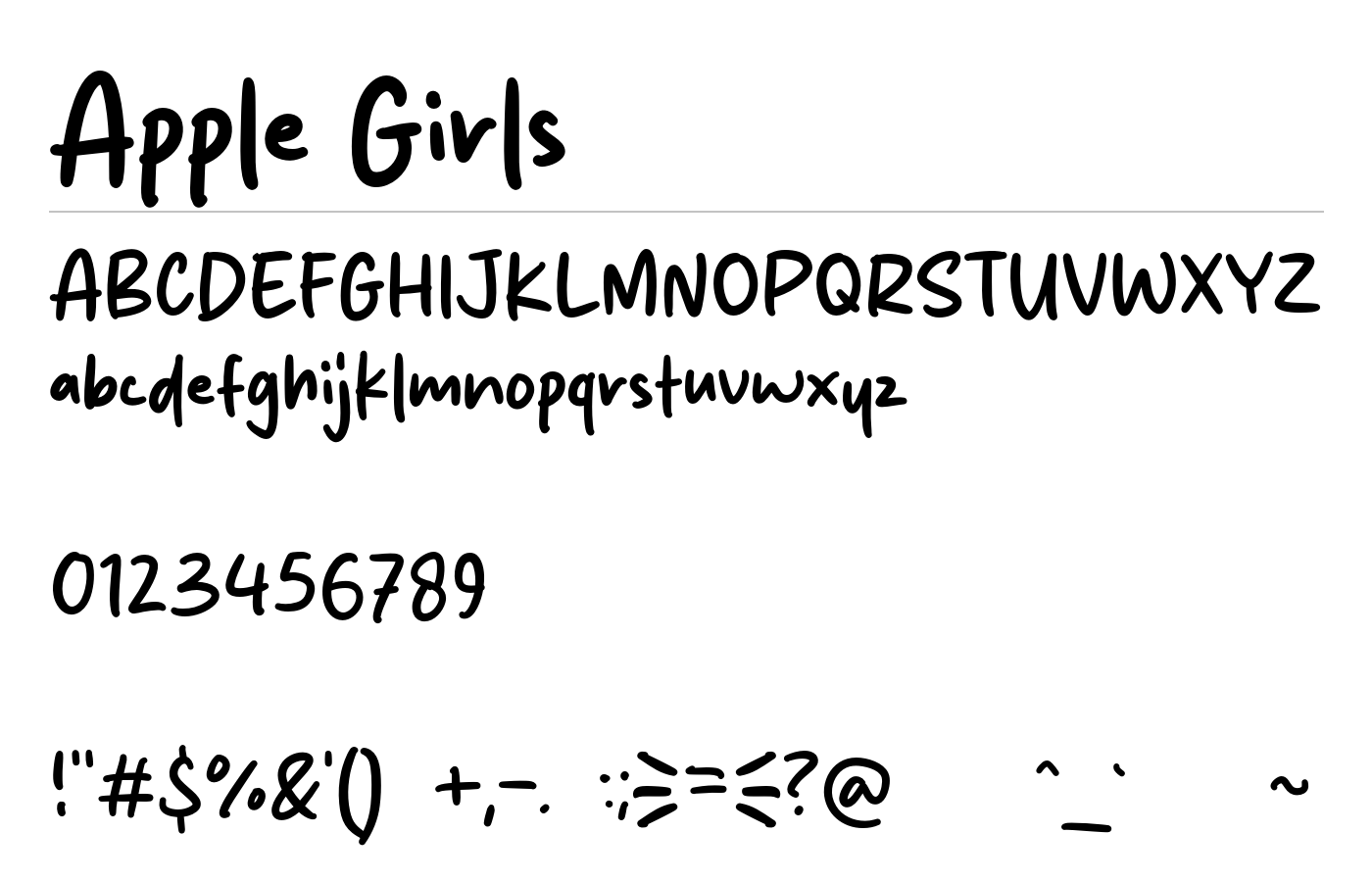Apple Girls Font preview