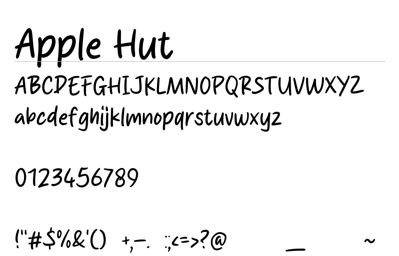 Apple Hut Font preview