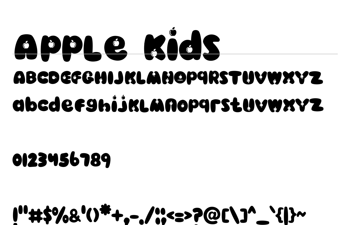 Apple Kids Font preview