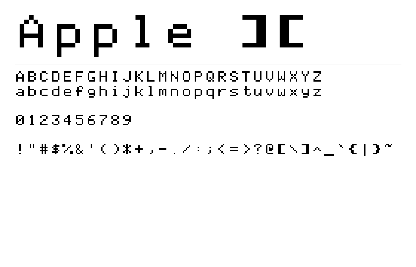 Apple ][ Font preview