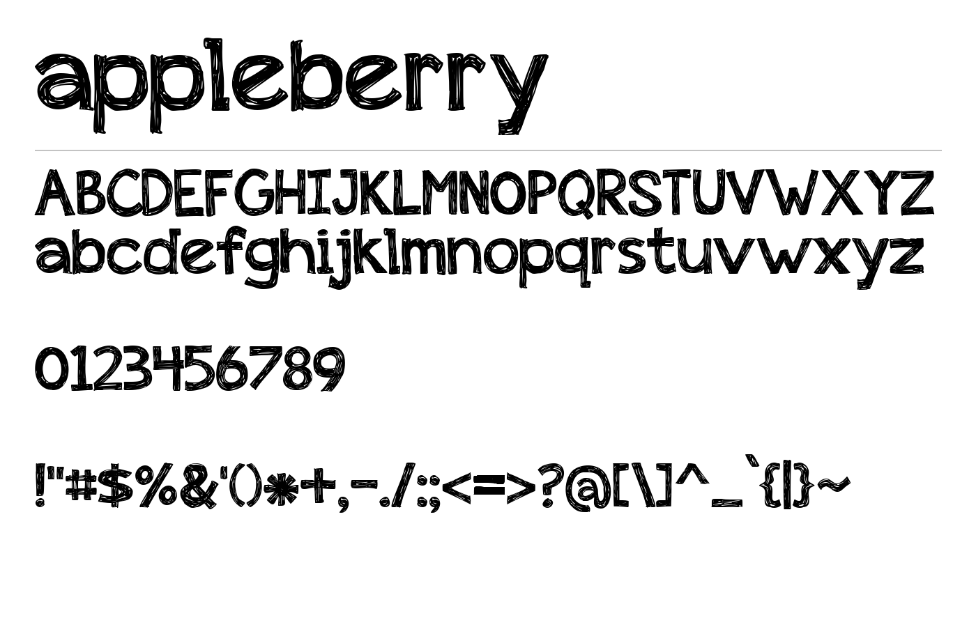 appleberry Font preview