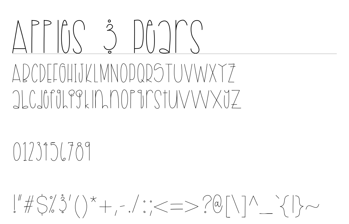 Apples & Pears Font preview