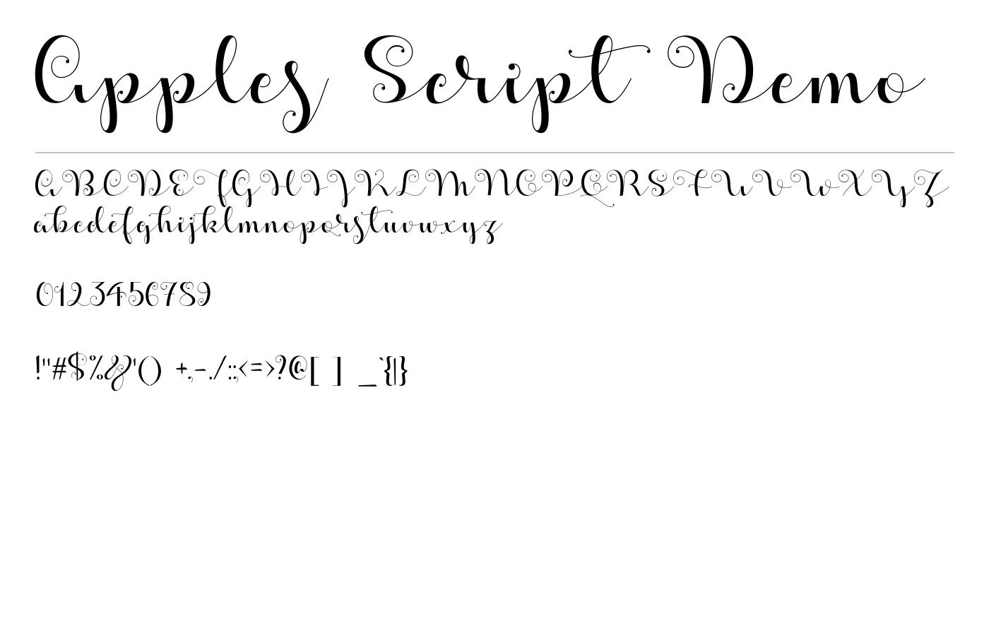 Apples Script Demo Font preview