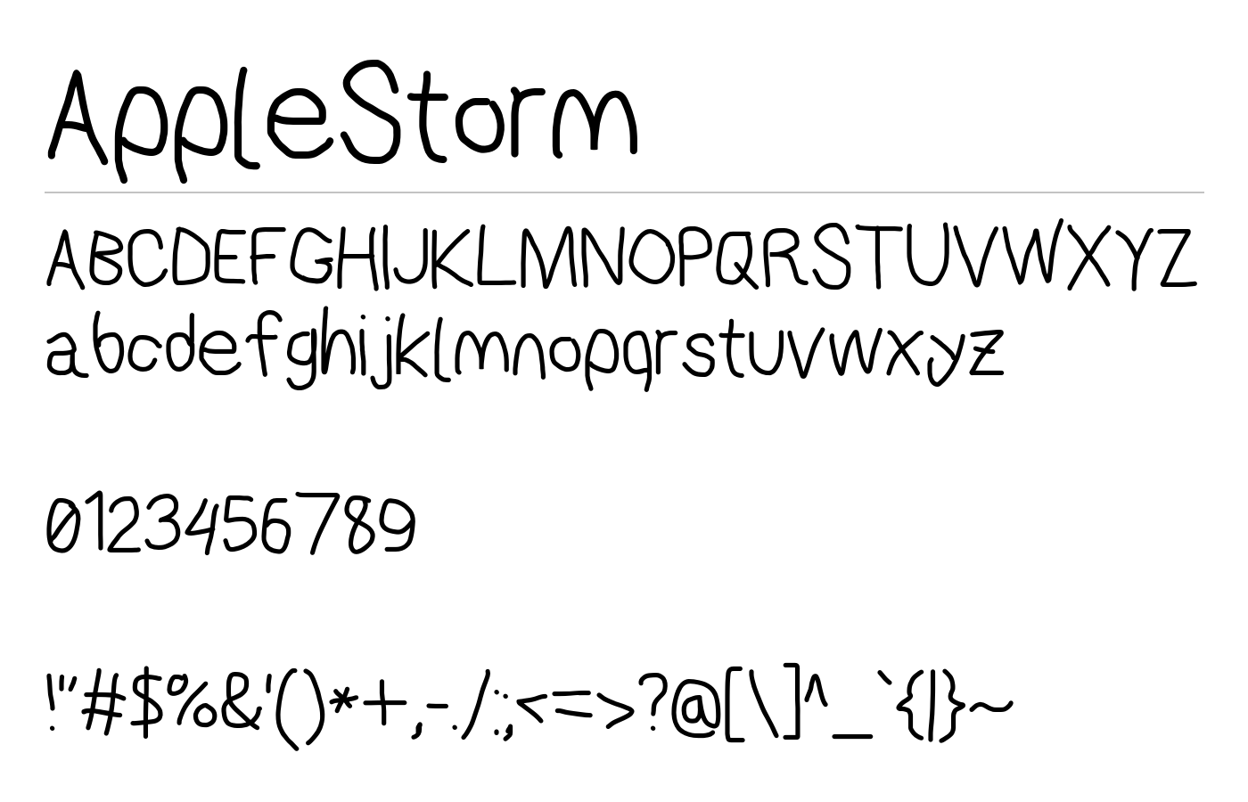 AppleStorm Font preview