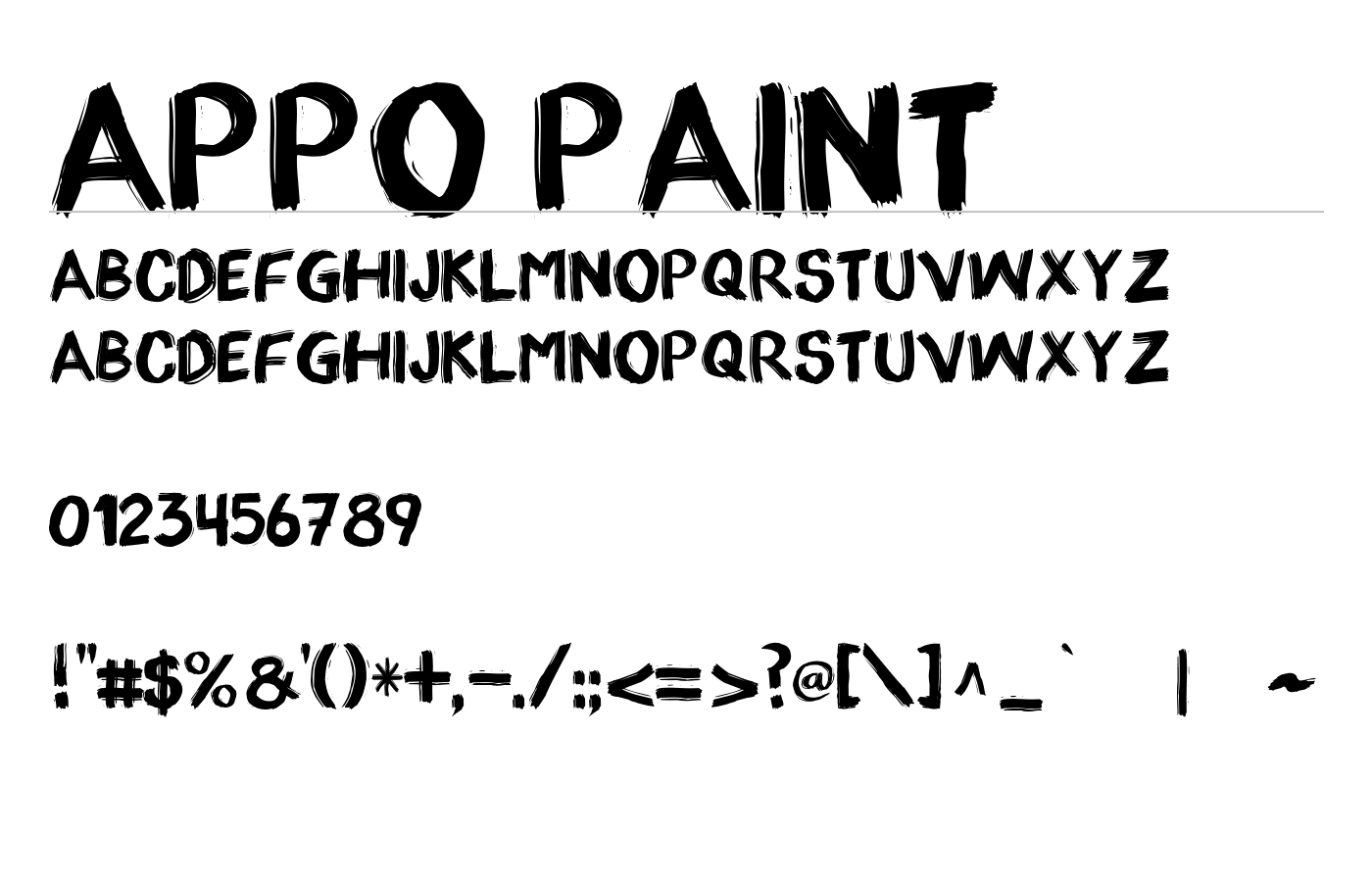 appo paint Font preview