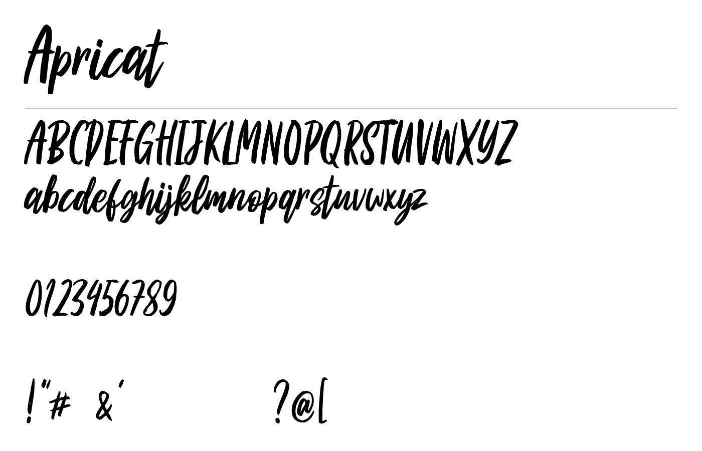 Apricat Font preview