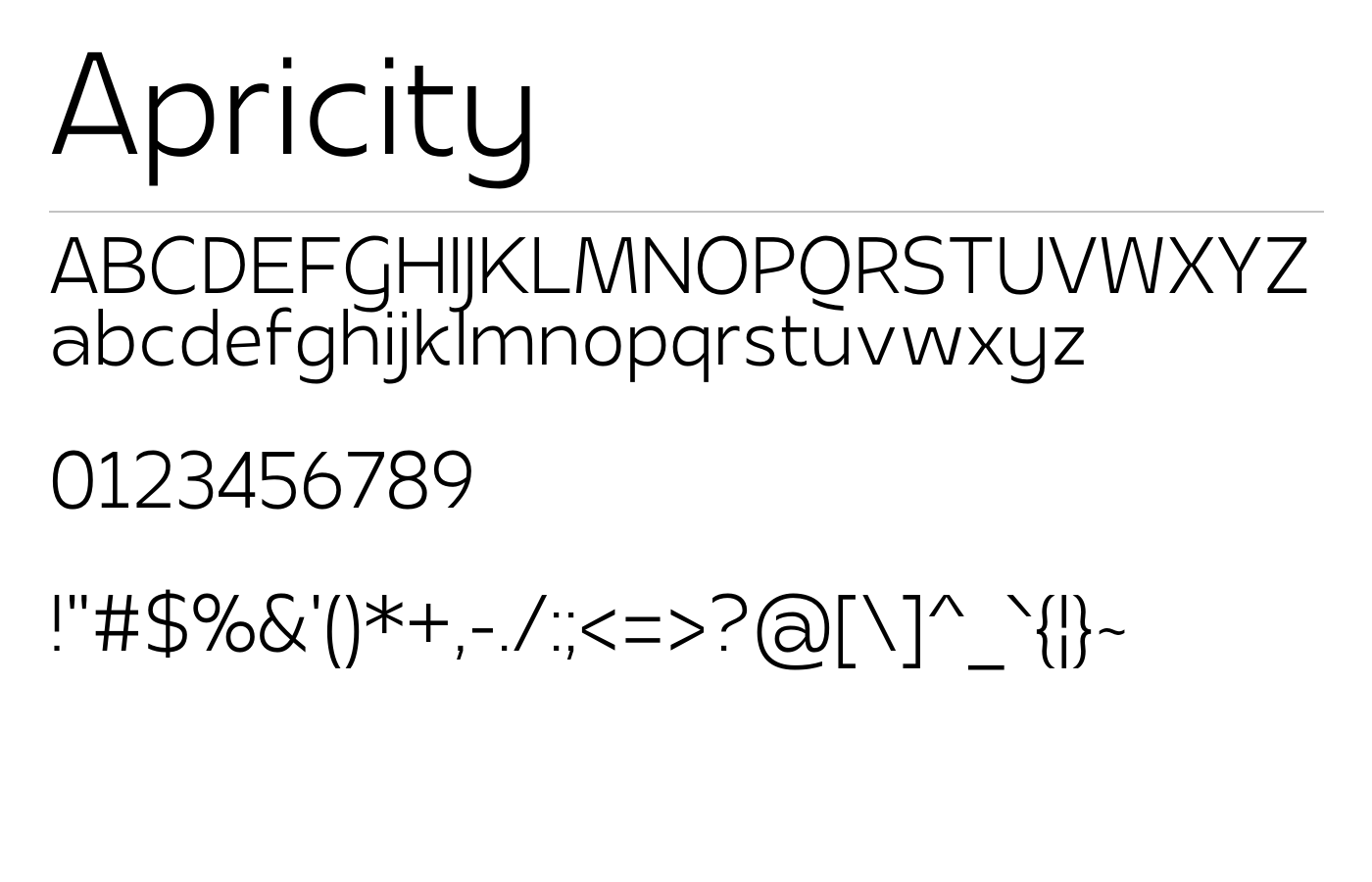 Apricity Font preview