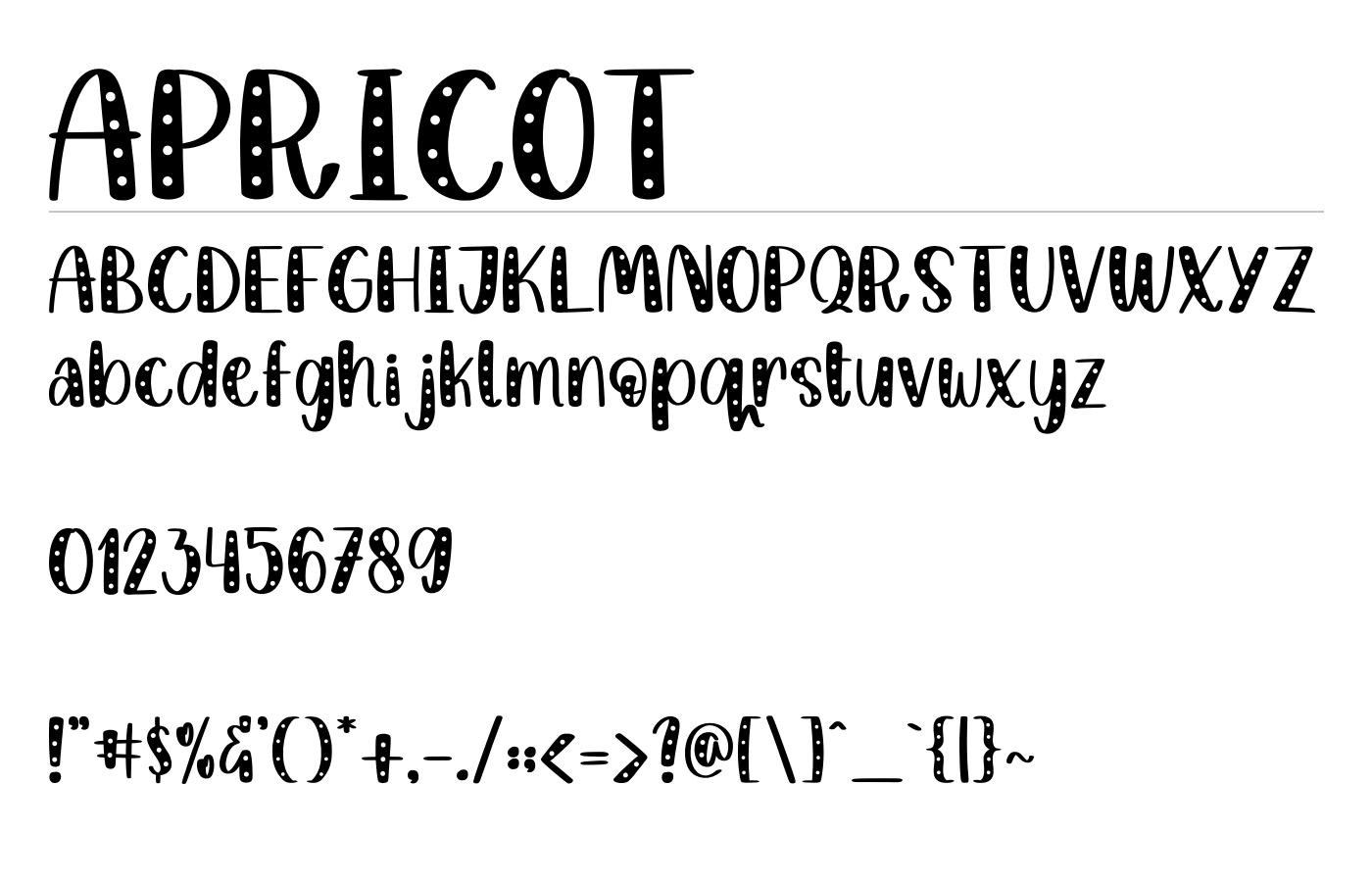 APRICOT Font preview