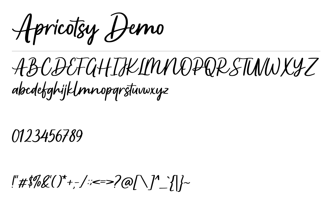 Apricotsy Demo Font preview
