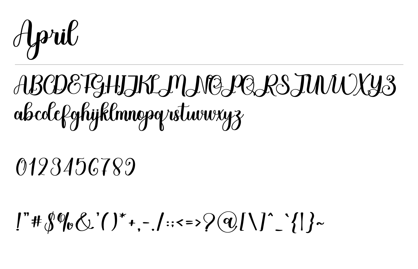 April Font preview