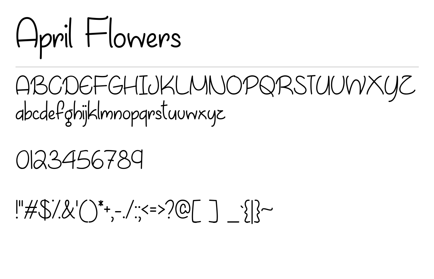 April Flowers Font preview