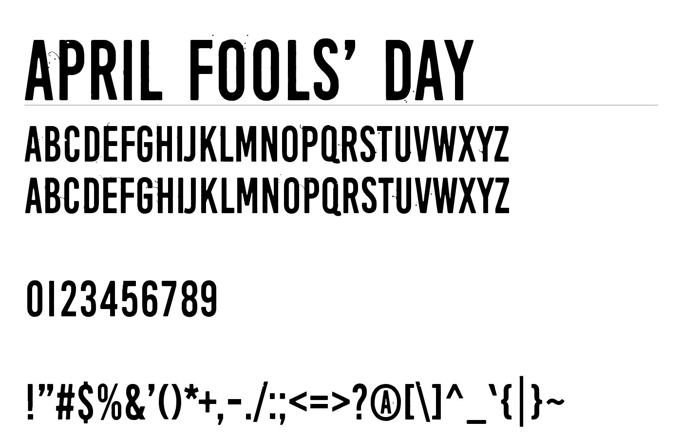 April Fools' Day Font preview