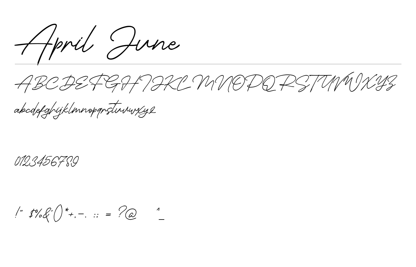 April June Font preview