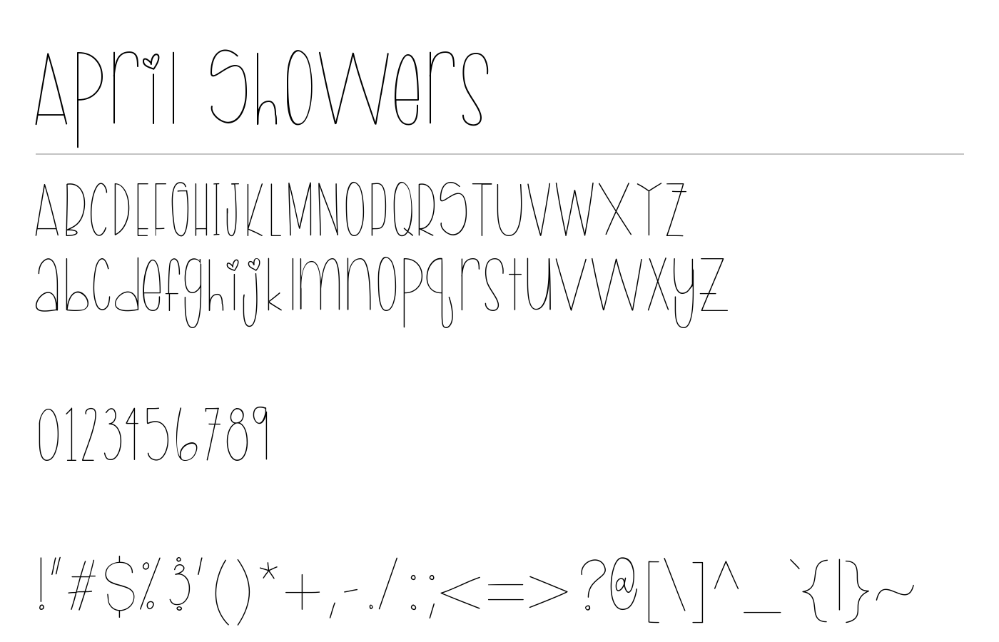 April Showers Font preview